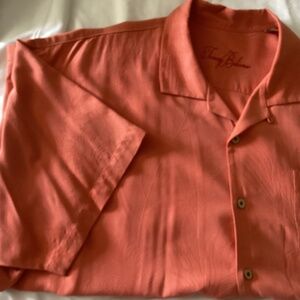 MENS Tommy Bahama 100% Silk Button Down Peach/Orange Color Size XXL